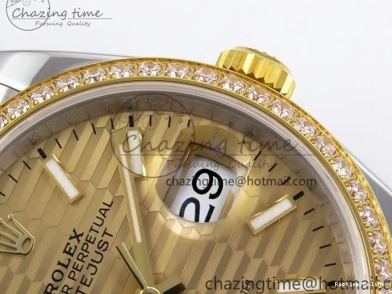 0223 Minimalist DateJust 36 SS 126283rbr VSF 1:1 Best Edition 904L Steel YG Textured Dial on Jubilee Bracelet VS 1378